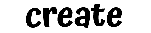 the word create in decorative font